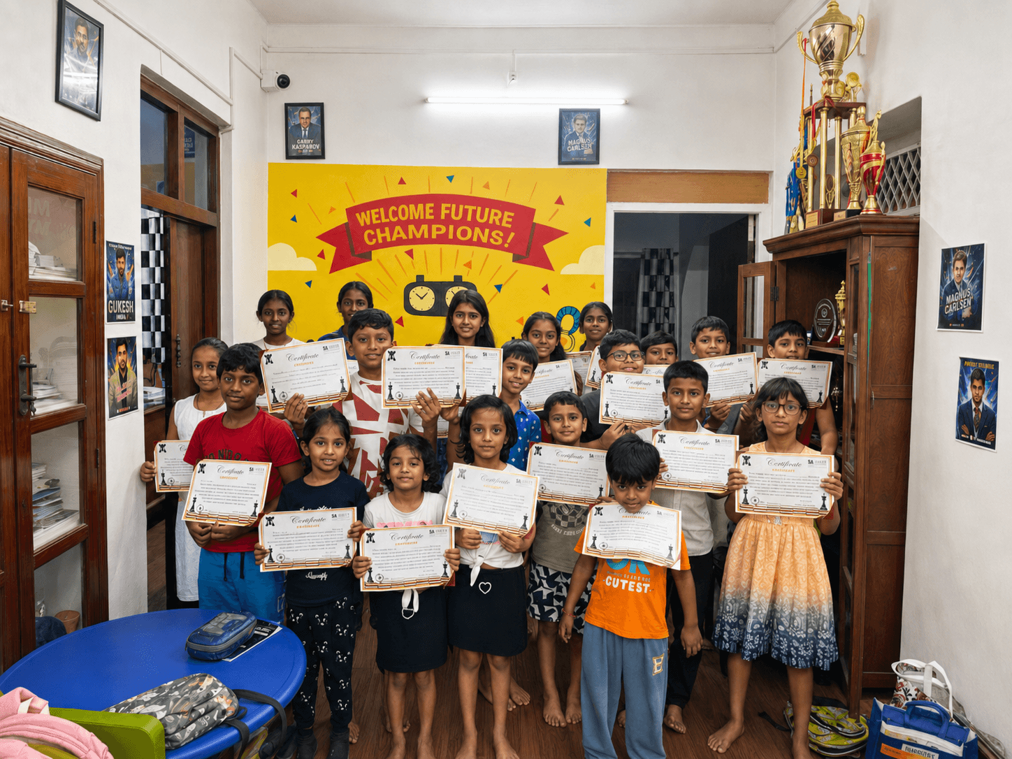 Inside the chess-themed SA Castle Chess Academy in Shenoy Nagar, Chennai